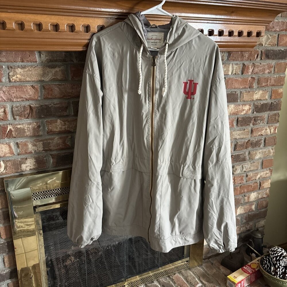 Men’s Weatherproof Tan IU Hoosiers Windbreaker Size 3XL - Picture 2 of 7